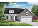 Traditional-style home featuring a covered entryway, attached garage, and well-kept landscaping at 152 Cultivator Ct, Angier, NC 27501