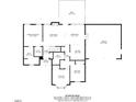 Detailed first floor plan showcasing layout of bedrooms, kitchen, living room, and garage at 105 Coral Ridge Cir, Franklinton, NC 27525