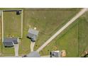 Aerial view showcasing the home's extensive fenced-in backyard and neighborhood at 241 Connelly Way, Zebulon, NC 27597