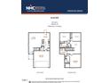 Two-story floor plan featuring 3 bedrooms, 2.5 baths, a spacious living area, and a convenient garage at 76 Landon Pl, Roxboro, NC 27573