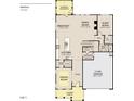 First floor plan of the Madison model showing kitchen, dining, Gathering, and guest rooms at 3297 Oakfields Rd # 1, New Hill, NC 27562