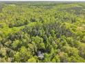Breathtaking aerial view of the home surrounded by lush, green forest, offering complete privacy at 480 Big Branch Dr, Pittsboro, NC 27312