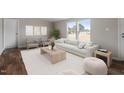 Comfortable living room with a large sofa, neutral colors, and lots of natural light at 7289 Nc 561, Louisburg, NC 27549