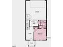 Layout of the first floor showing the garage, bedroom, bathroom and foyer at 418 Rowe Way, Knightdale, NC 27545