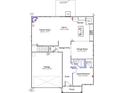 Real estate floor plan depicting the layout of the home's first floor, including the kitchen, Gathering room, and garage at 75 Cordoba Dr, Franklinton, NC 27525