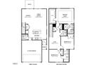 Floor plan displays a two-story layout with a two-car garage, dining, and primary suite at 1054 Winding Spring Dr, Mebane, NC 27302