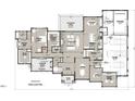 Main level floor plan featuring an open layout, with great room, kitchen, dining, and access to a three-car garage at 164 Blufftonwood Dr # 35, Pittsboro, NC 27312