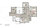 Upper level floor plan featuring multiple bedrooms, bathrooms, a media room, workout space and meditation space at 164 Blufftonwood Dr # 35, Pittsboro, NC 27312