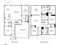 Two-story floor plan featuring an open-concept layout, a primary suite with walk-in closet, and a two-car garage at 2227 Cherry Creek Rd, Haw River, NC 27258