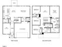 Detailed two-story home floor plan with kitchen, living spaces, bedrooms, and two-car garage at 2251 Cherry Creek Rd, Haw River, NC 27258