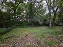 Expansive backyard with a chain-link fence, offering ample space for outdoor activities at 66 Toomer Loop Rd, Pittsboro, NC 27312