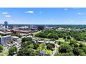 Beautiful aerial view showcasing the city's skyline, green spaces, and vibrant neighborhood at 1012 Manor Way, Durham, NC 27701