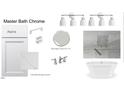 The Primary bathroom showcases alpine cabinets, calacatta miragio quartz countertops, and chrome fixtures at 1021 Azalea Garden Cir, Raleigh, NC 27603