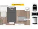Package 13 features kitchen and bathroom cabinets, lighting, flooring, appliances, and hardware at 10542 Brookside Reserve St, Raleigh, NC 27614