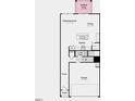Main level floorplan featuring a garage, kitchen, living room, dining, and outdoor living space at 8724 Wardle Ct, Wake Forest, NC 27587