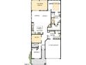 Open-concept floor plan with spacious kitchen, study, two bedrooms, owner's suite and covered porch at 40 Wabash St, Pittsboro, NC 27312