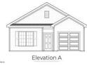 Front exterior elevation of a home with shutters and a one car garage at 245 Bluejay St, Clayton, NC 27520