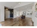 Spacious living room features hardwood floors and open concept design at 312 Troon Village Ln, Cary, NC 27511