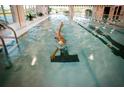 Indoor swimming pool with marked lanes, natural light, and access to amenities for recreation and fitness at 57 Goldenrod Loop, Clayton, NC 27520