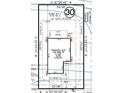 This is a bird's eye view of the property line with dimensions at 2410 Abbot Hall Dr, Raleigh, NC 27616
