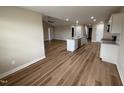 Open-concept kitchen featuring granite countertops and stainless steel appliances at 56 Ruskin Dr, Smithfield, NC 27577
