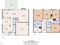 Detailed floorplan showcasing the layout of the two-story home at 5609 Severn Grove Dr, Durham, NC 27703