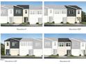 Exterior elevation showing multiple layout options for the townhome at 3010 Vitner Dr, Durham, NC 27704