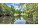 Scenic view of a tranquil pond surrounded by lush greenery and trees at 1913 Wild Dunes Dr, Raleigh, NC 27604
