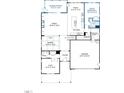 Layout of first floor shows open kitchen, dining, Gathering, flex, and guest room with attached bathroom at 3206 Armeria Dr, Apex, NC 27502