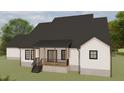 A backyard featuring a covered porch, providing a tranquil outdoor living space at 123-125 Ottawa Dr., Louisburg, NC 27549