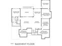 Basement plan view displaying the Gathering, game, exercise and media rooms, and storage at 7805 Ailesbury Rd, Wake Forest, NC 27587