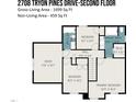 Second floor floor plan includes bedrooms, bathrooms, and a walk-in closet at 2708 Tryon Pines Dr, Raleigh, NC 27603