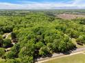 Scenic aerial view of sprawling wooded property and countryside at 606 Dennys Store Rd, Roxboro, NC 27574
