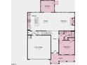 Detailed floor plan showcasing the layout of the first floor including kitchen, gathering area, and garage at 1125 Sun Springs Rd, Wake Forest, NC 27587