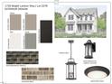 Exterior design with color palette, lighting and material selections at 1720 Bright Lantern Way, Wendell, NC 27591