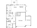 Layout of the first floor, including kitchen, dining, study, and garage at 33 Celtic Ln, Lillington, NC 27546