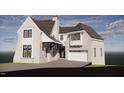 Beautiful new construction home with neutral brick and contrasting dark window frames at 3324 Founding Place, Raleigh, NC 27612