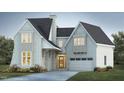 Rendering of a charming two-story home with a brick exterior, detailed trim, and a two-car garage at 3324 Founding Place, Raleigh, NC 27612