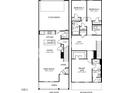 Detailed two-story floor plan featuring a 2-car garage, kitchen, loft, and primary suite layout at 3710 Rosebush Dr, Zebulon, NC 27597