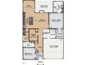 First floor plan featuring the owner's suite, Gathering room, kitchen, cafe, and garage at 428 Duncan Creek Rd # 157, Lillington, NC 27546