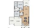 Detailed floor plan showcasing the layout of the bedrooms, bathrooms, kitchen and garage at 681 Beacon Hill Rd # 38, Lillington, NC 27546