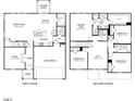 Detailed floor plan showcasing the layout of the first and second floors with labeled rooms at 741 Deschutes Dr, Garner, NC 27529