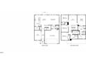Two-story floor plan showcasing the layout with kitchen, dining, living room, bedrooms, bathrooms, and garage at 1139 Winding Spring Dr, Mebane, NC 27302