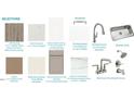 Selection of Kitchen and Bathroom finishes including LVP flooring, Quartz countertops, and stainless steel hardware at 203 Great Smoky Pl, Lillington, NC 27546