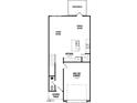 Layout of first floor featuring a living room, dining room, kitchen, and one car garage at 45 Calluna Dr, Clayton, NC 27520