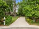 Long driveway leading to the lovely home surrounded by lush greenery and trees at 406 Bakewell Ct, Wake Forest, NC 27587