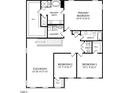 Second floor layout includes primary suite, flex room, and two bedrooms with attached baths at 223 Macon Lake Drive # 25, Apex, NC 27523