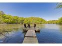 Charming private wooden dock with seating offers a tranquil lakeside experience with scenic views at 435 Salt And Light Ln, Henderson, NC 27537