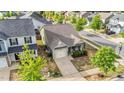 Aerial view of a well-maintained single-Gathering home with a manicured lawn in a residential neighborhood at 51 Balboa Parkway Pkwy, Clayton, NC 27520