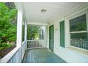 Inviting front porch with a green door and matching shutters at 1015 Cross Link Rd, Raleigh, NC 27610
